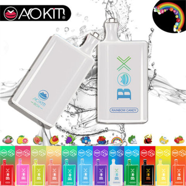 Aokit Box 4000 Puffs Disposable Vape Wholesale Rainbow Candy Flavors