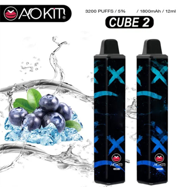 Aokit Cube 2 3200 Puffs Disposable Vape Wholesale Blueberry Ice