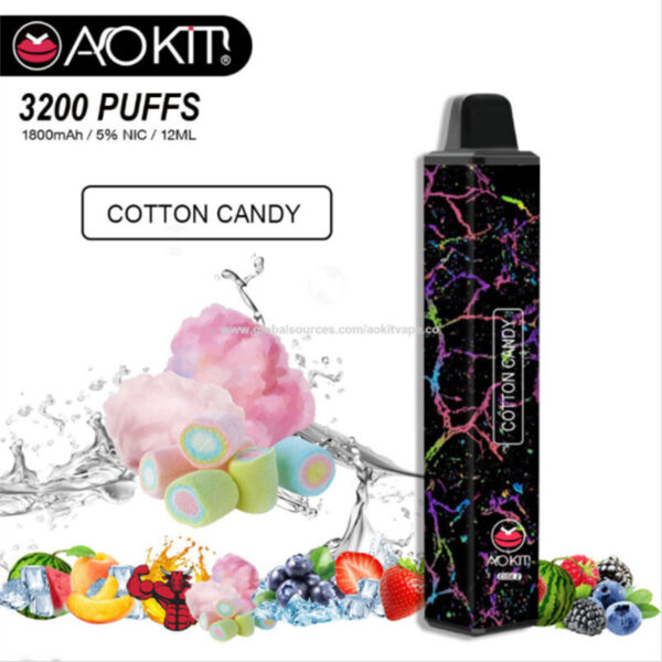 Aokit Cube 2 3200 Puffs Disposable Vape Wholesale Cotton Candy