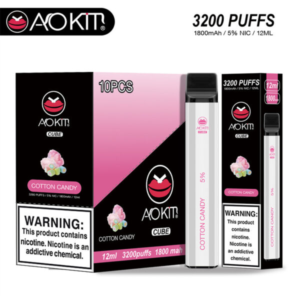 Aokit Cube 3200 Puffs Disposable Vape Wholesale Cotton Candy Flavors