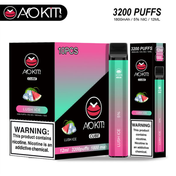 Aokit Cube 3200 Puffs Disposable Vape Wholesale Lush Ice