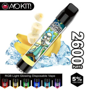 Aokit Lux 2600 puffs Disposable Vape Wholesale Banana Ice