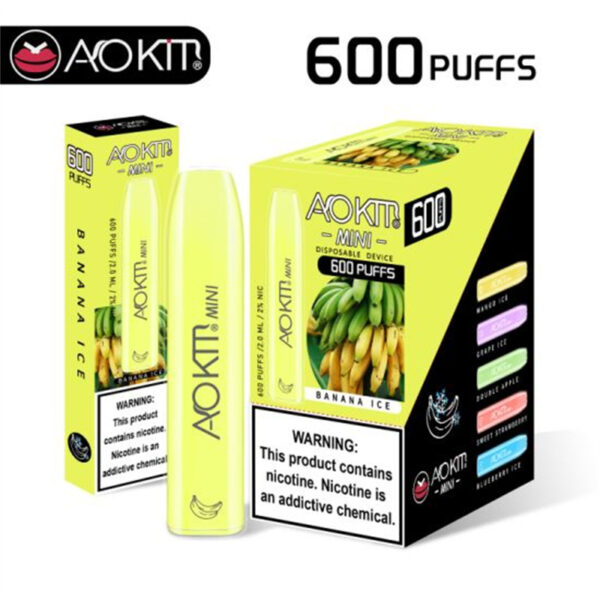 Aokit MINI 2 Version 600 Puffs Disposable Vape Wholesale Banana lce