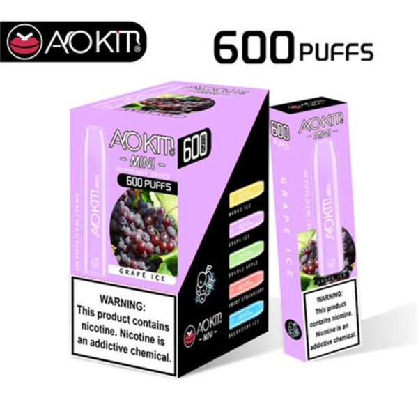 Aokit MINI 2 Version 600 Puffs Disposable Vape Wholesale Grape Ice