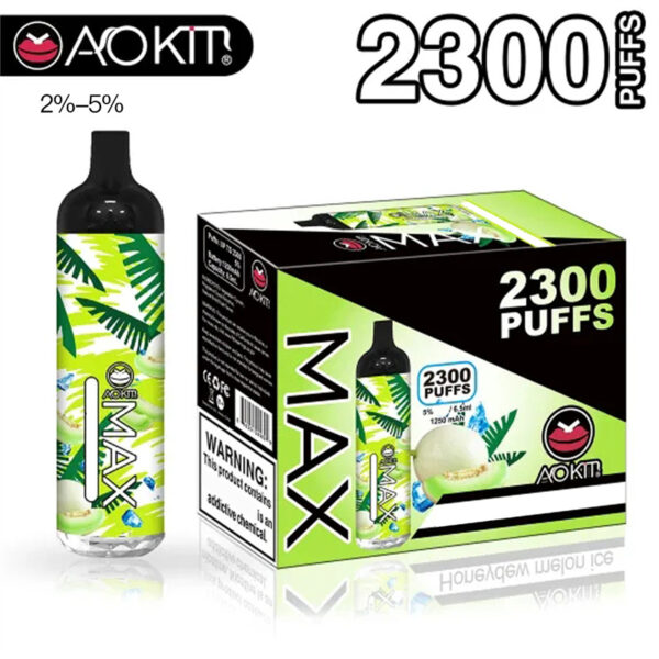 Aokit Max 2300 Puffs Disposable Vape Wholesale Honeydew Melon Ice