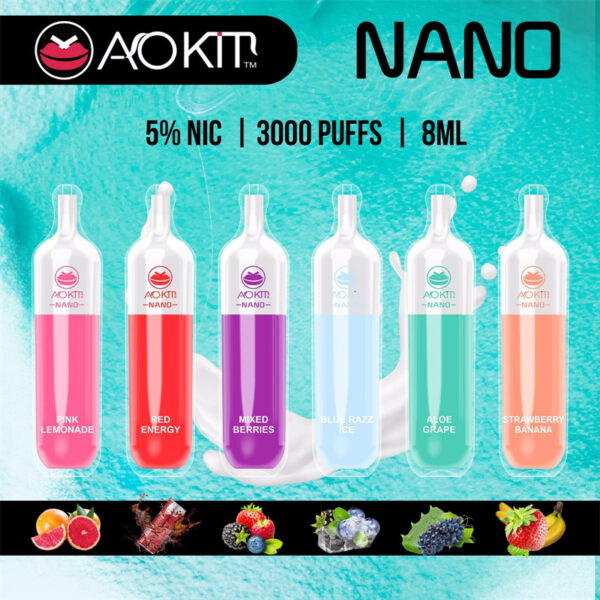 Aokit NANO 3000 Puffs Disposable Vape Wholesale 6 Flavors