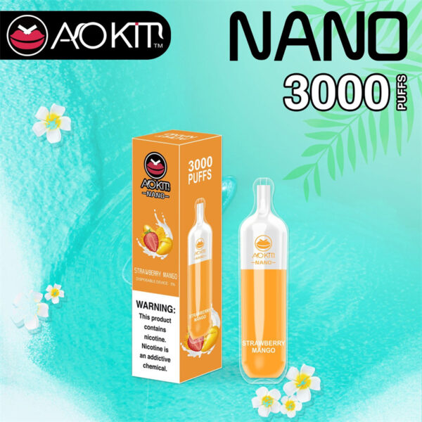 Aokit NANO 3000 Puffs Disposable Vape Wholesale Strawberry Mango Flavors