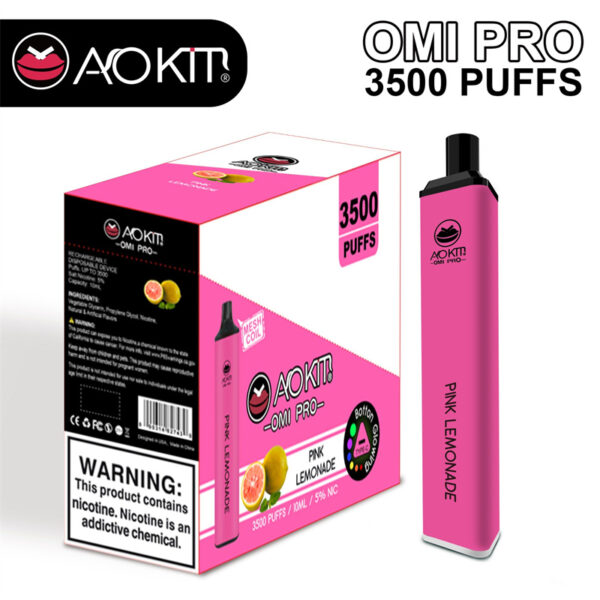 Aokit Omi Pro 3500 Puffs Disposable Vape Wholesale Pink lemonade