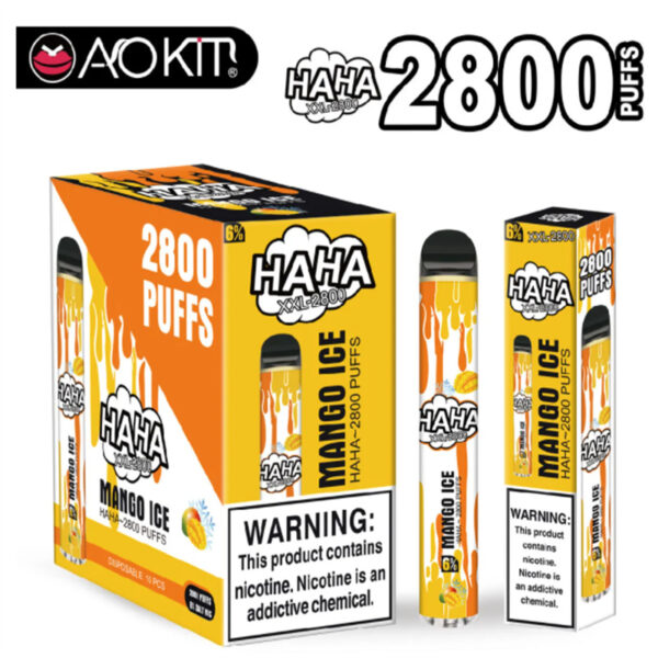 HAHA XXL 2800 Puffs Disposable Vape Wholesale Mango Ice