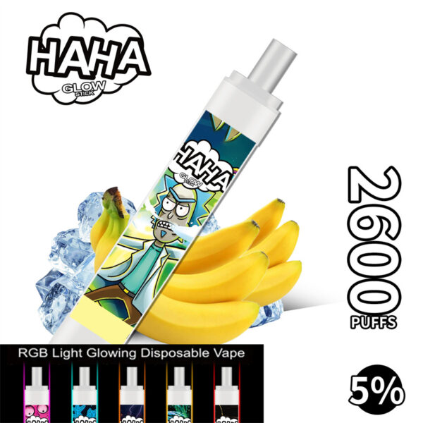 Haha Glow Stick 2600 Puffs Disposable Vape Wholesale Banana Ice