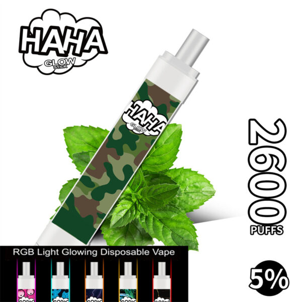 Haha Glow Stick 2600 Puffs Disposable Vape Wholesale Cool Mint