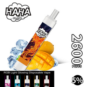 Haha Glow Stick 2600 Puffs Disposable Vape Wholesale Manggo Ice