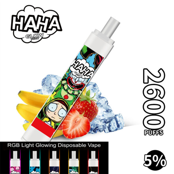 Haha Glow Stick 2600 Puffs Disposable Vape Wholesale Strawberry Banana