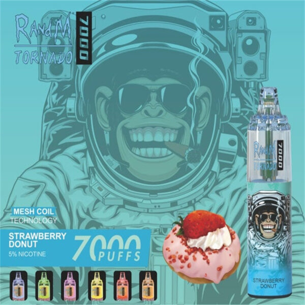 RandM Tornado 7000 Disposable Vape Wholesale Strawberry Donut Flavors