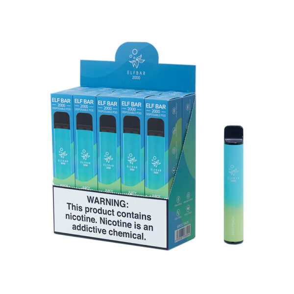 ELF BAR 2000 Puffs Disposable Vape Wholesale Juicy Peach Describe