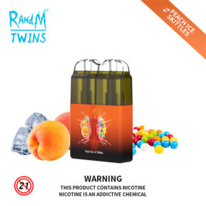 RANDM TWINS 2IN1 6000 Puffs LED Light Disposable Vape Wholesale Peach Ice Skittles