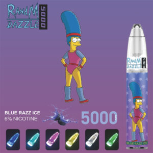 RandM Dazzle 5000 Puffs RGB Light Glowing Disposable Vape Wholesale Blue Razz Ice