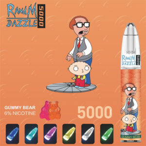 RandM Dazzle 5000 Puffs RGB Light Glowing Disposable Vape Wholesale Gummy Bear