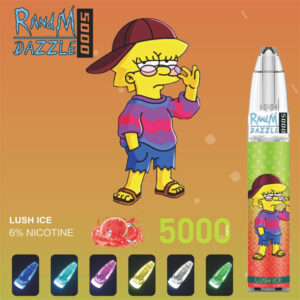 RandM Dazzle 5000 Puffs RGB Light Glowing Disposable Vape Wholesale Lush Ice