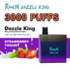 RandM Dazzle King 3000 Puffs Led Light Glowing Disposable Vape Wholesale Strawberry Yogurt