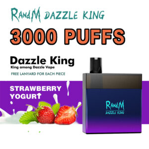 RandM Dazzle King 3000 Puffs Led Light Glowing Disposable Vape Wholesale Strawberry Yogurt