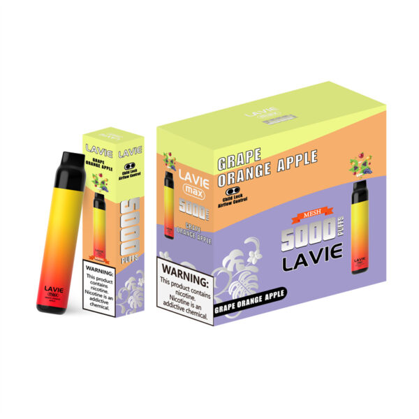 LAVIE MAX 5000 Puffs Disposable Vape Wholesale Grape Orange Apple Pakage