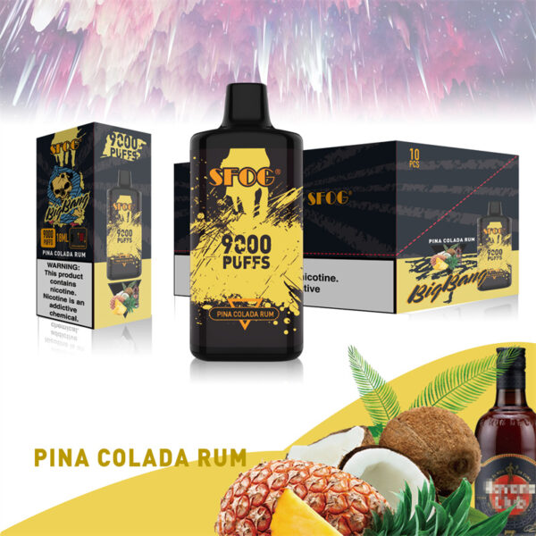 SFOG BIG BANG 9000 Puffs Disposable Vape Wholesale Pina Colada Rum