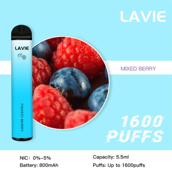 LAVIE 1600 Puffs Disposable Vape Wholesale Mixed Berry Describe