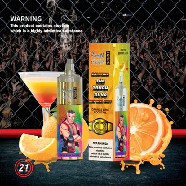 RANDM Tornado 10000 Puffs Disposable Vape Wholesale Orange Lime Cocktail