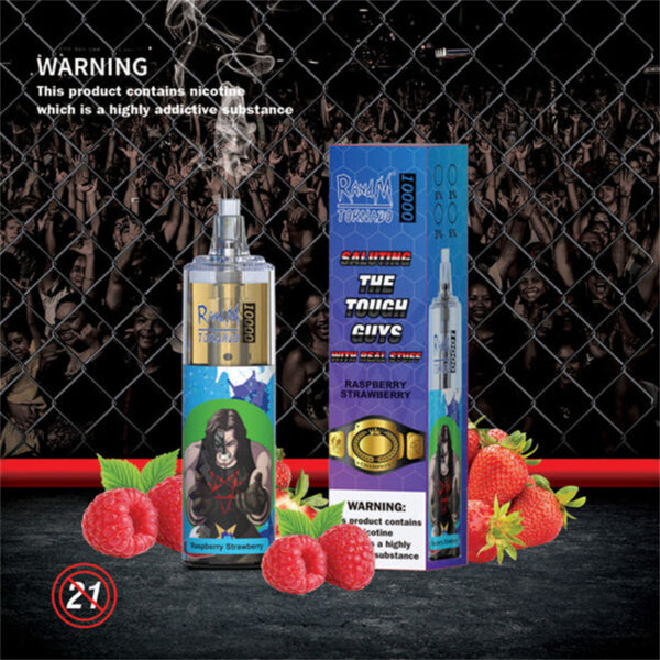 RANDM Tornado 10000 Puffs Disposable Vape Wholesale Raspberry Strawberry