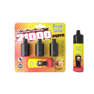 Randm Sunax 21000 Puffs Disposable Vape Wholesale Red Apple Lemon Flavors