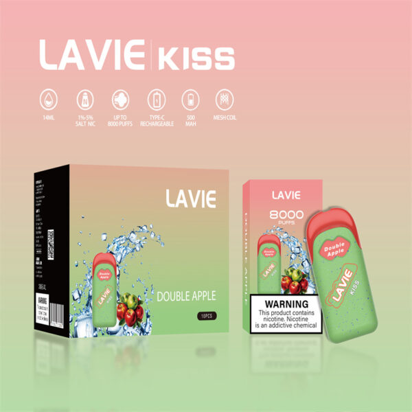 LAVIE KISS 8000 Puffs Disposable Vape Wholesale Double Apple Package