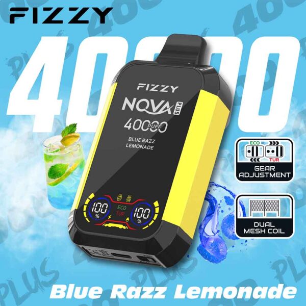 Fizzy 40K puff Nova Plus Dual Mesh Disposable Vape Whosesale blue razz lemon