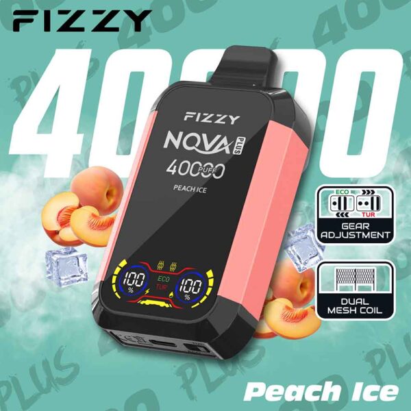 Fizzy 40K puff Nova Plus Dual Mesh Disposable Vape Whosesale peach ice