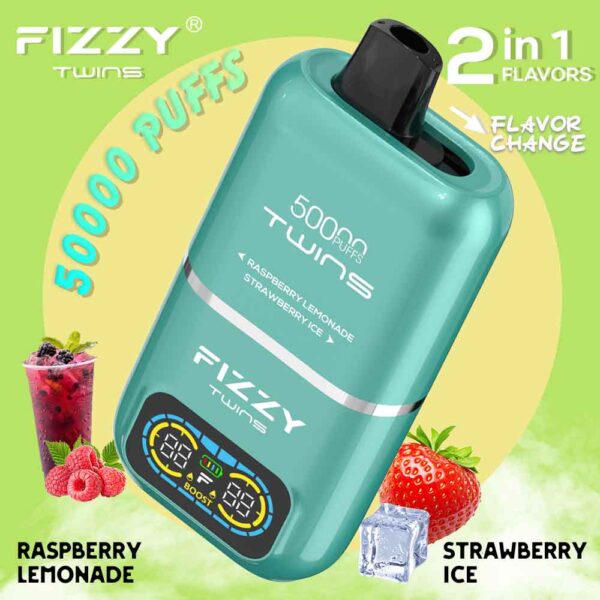 Fizzy Twins 50K Puffs Dual Flavors Disposable Vape Wholesale raspberry lemonade