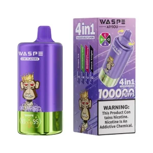 Waspe 4in1 100K Puffs 4 flavors Disposable Vape Wholesale Grape Ice Strawberry Kiwi Strawberry Raspberry Cherry Black Knight