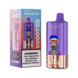Waspe Aiviou 3in1 60000 Puffs Disposable Vape Wholesale Grape Ice Strawberry Candy Strawberry Raspberry Cherry 1