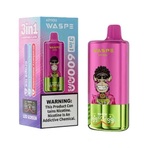 Waspe Aiviou 3in1 60000 Puffs Disposable Vape Wholesale Strawberry Watermelon Strawberry Raspberry Candy Grape Ice 1