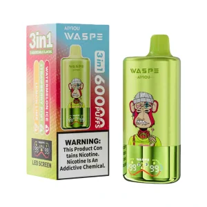 Waspe Aiviou 3in1 60000 Puffs Disposable Vape Wholesale Watermelon Ice Strawberry Kiwi Lemon Lime 1
