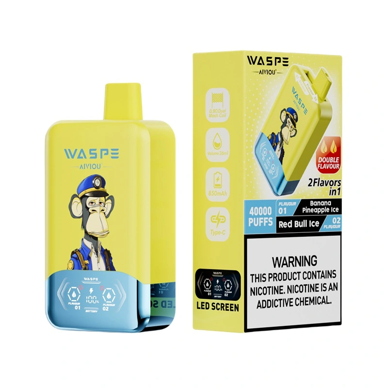 Waspe Aiviou 40000 Puffs Double Flavor Disposable Vape Banana Pineapple Ice Red Bull Ice Waspe Aiviou 40000 Puffs Double Flavor Disposable Vape Banana Pineapple Ice Red Bull Ice