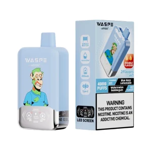 Waspe Aiviou 40000 Puffs Double Flavor Disposable Vape Blue Razz Lemonade Watermelon Bubblegum