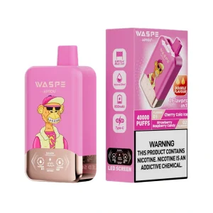 Waspe Aiviou 40000 Puffs Double Flavor Disposable Vape Cherry Cola Ice Strawberry Raspberry Candy