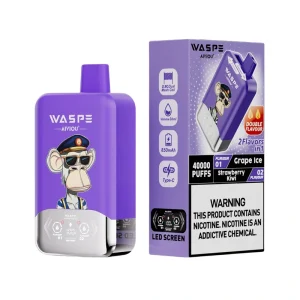 Waspe Aiviou 40000 Puffs Double Flavor Disposable Vape Grape Ice Strawberry Kiwi