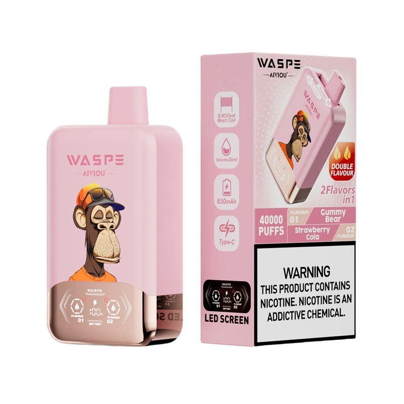 Waspe Aiviou 40000 Puffs Double Flavor Disposable Vape Gummy Bear Strawberry Cola Waspe Aiviou 40000 Puffs Double Flavor Disposable Vape Gummy Bear Strawberry Cola