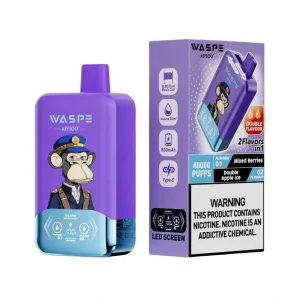 Waspe Aiviou 40000 Puffs Double Flavor Disposable Vape Mixed Berries Double Apple Ice
