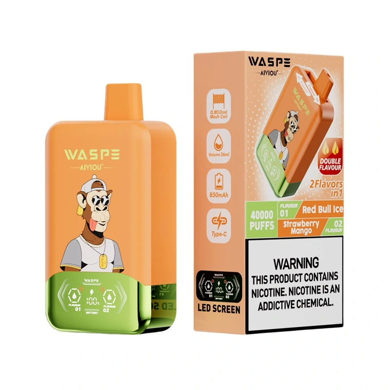 Waspe Aiviou 40000 Puffs Double Flavor Disposable Vape Red Bull Ice Strawberry Mango Waspe Aiviou 40000 Puffs Double Flavor Disposable Vape Red Bull Ice Strawberry Mango