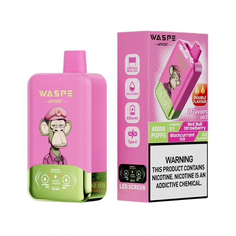 Waspe Aiviou 40000 Puffs Double Flavor Disposable Vape Red Bull Strawberry Blackcurrant Ice Waspe Aiviou 40000 Puffs Double Flavor Disposable Vape Red Bull Strawberry Blackcurrant Ice