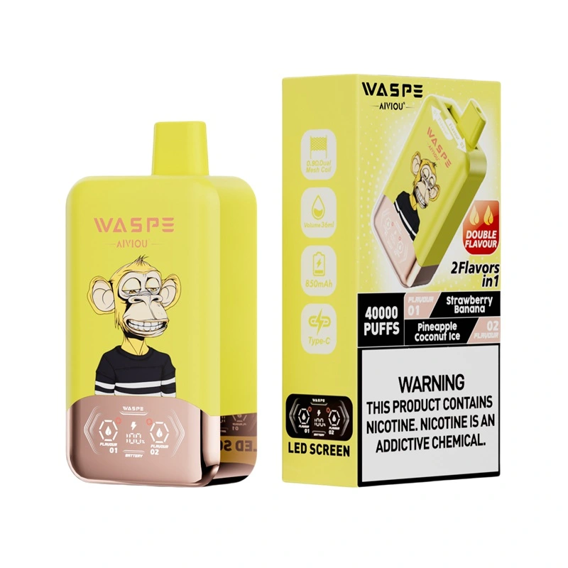 Waspe Aiviou 40000 Puffs Double Flavor Disposable Vape Strawberry Banana Pineapple Coconut Ice Waspe Aiviou 40000 Puffs Double Flavor Disposable Vape Strawberry Banana Pineapple Coconut Ice