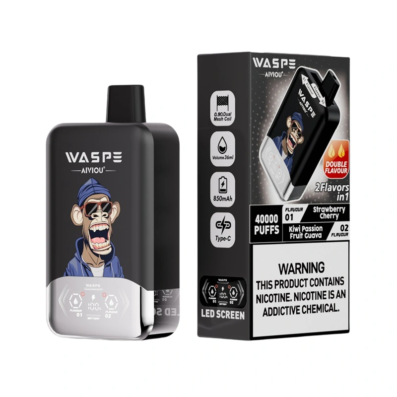 Waspe Aiviou 40000 Puffs Double Flavor Disposable Vape Strawberry Cherry Kiwi Passion Fruit Waspe Aiviou 40000 Puffs Double Flavor Disposable Vape Strawberry Cherry Kiwi Passion Fruit