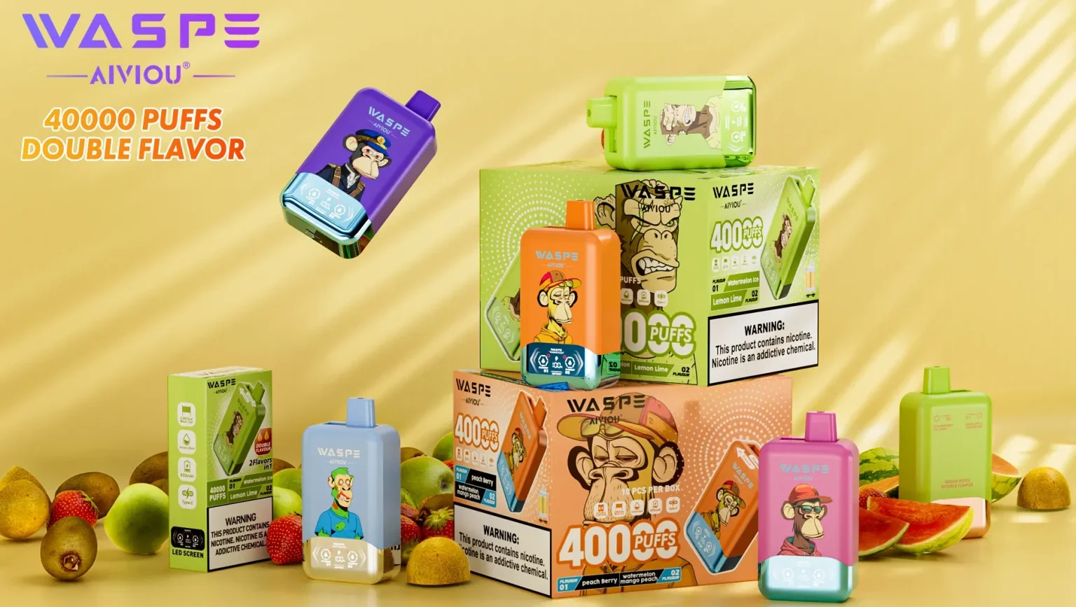 Waspe Aiviou 40000 Puffs Double Flavor Disposable Vape Wholesale 1536x867 Waspe Aiviou 40000 Puffs Double Flavor Disposable Vape Wholesale 1536x867